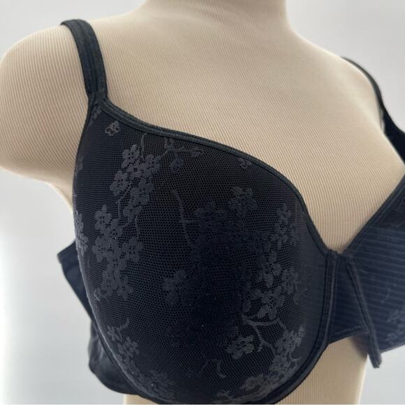 Cacique Full Coverage Black Lace Underwire Bra Size 42DD Romantic Everyday - Picture 2 of 10